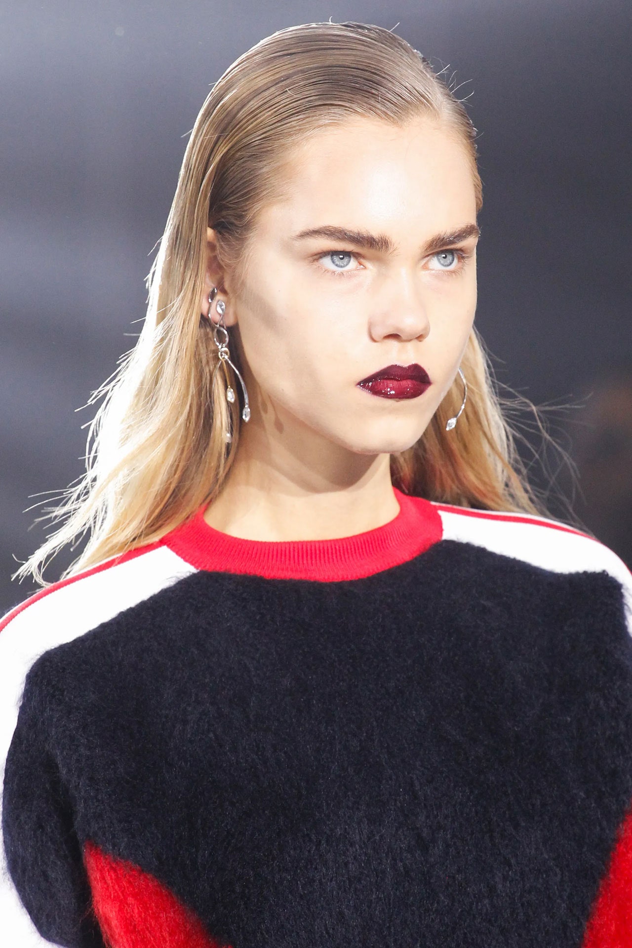 Images may contain blonde head face body part neck photography portrait accessories and earrings