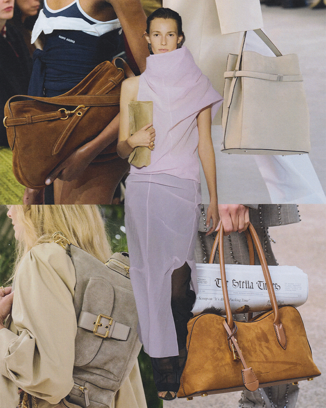 Images may contain Nathalie Boutefeu accessories totebag totebag adult baby face and totebag