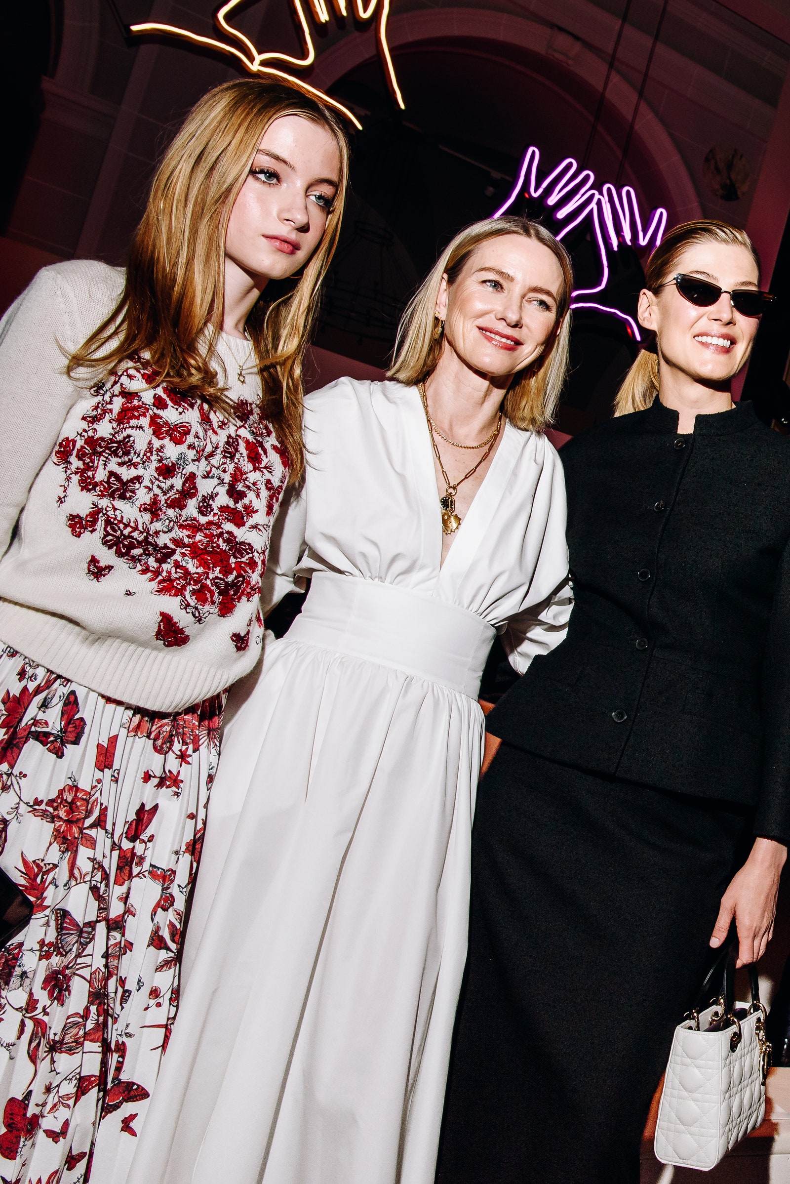 Images may contain Ronja Forcher Naomi Watts Rosamund Pike Accessories Tote Bags Totes Glasses Adults and Fashion
