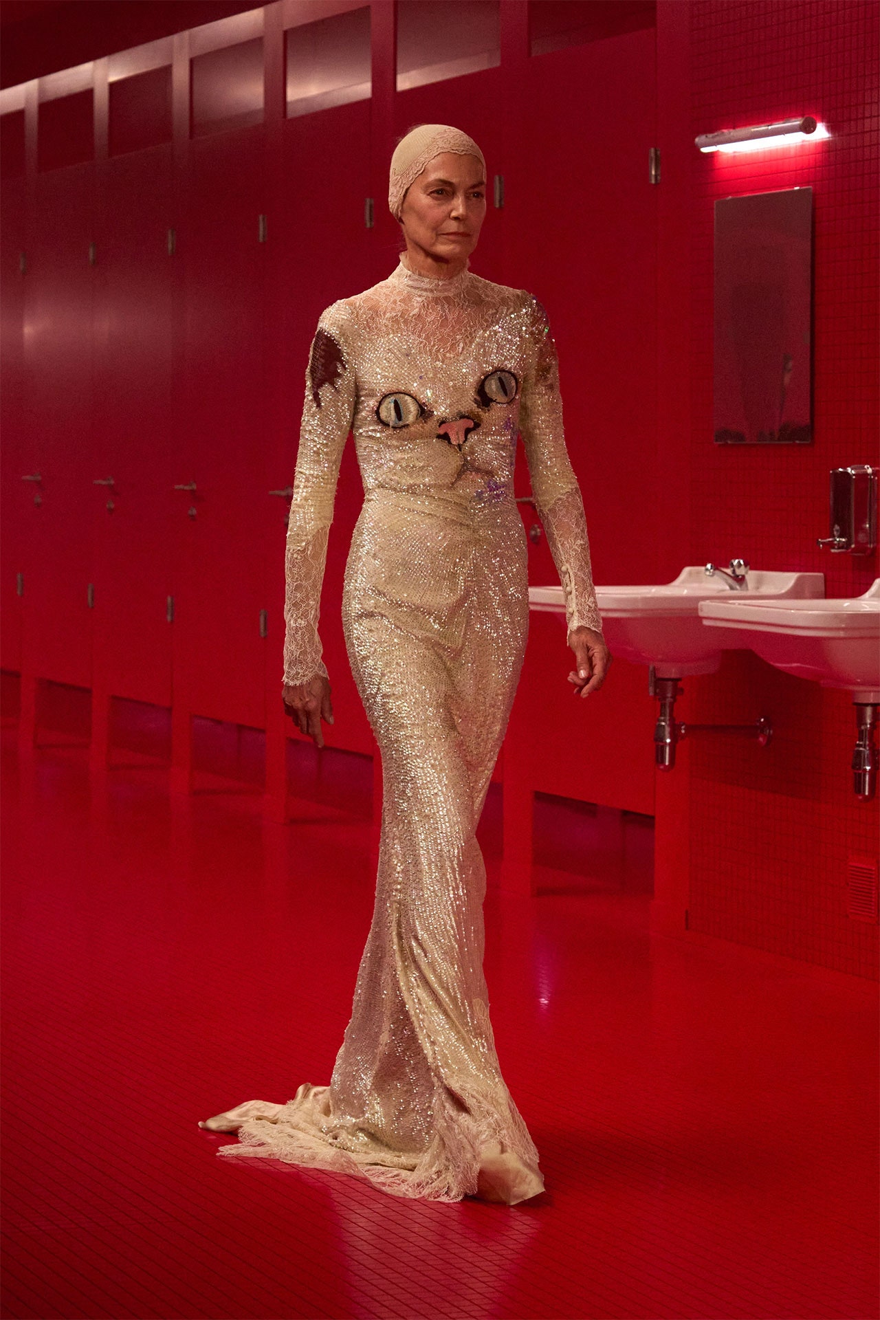 Images may contain formal wear clothes evening dress fashion sink adult wedding faucet and light