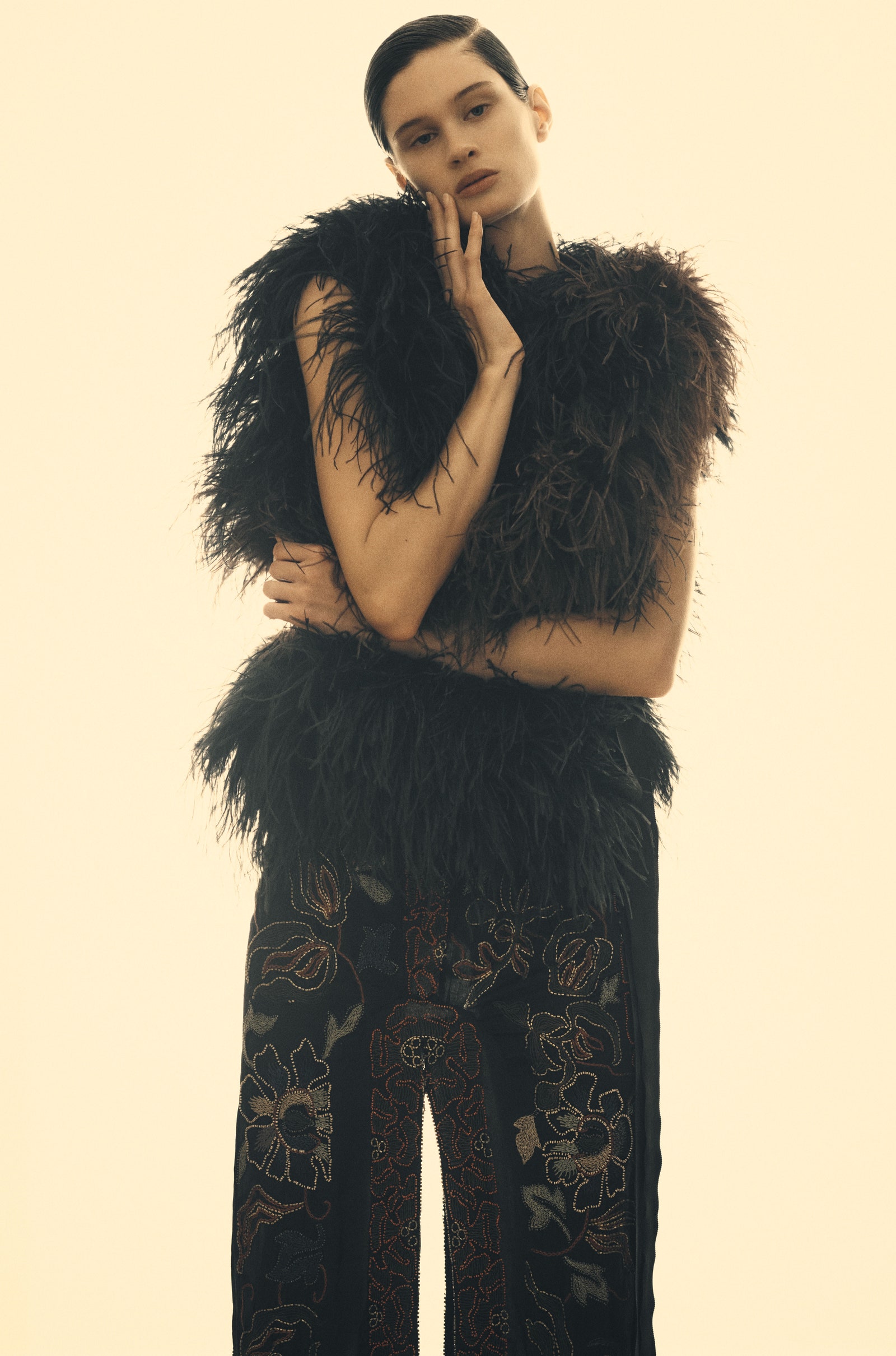 Images may contain adult face photography portrait clothing dress fashion and formal wear