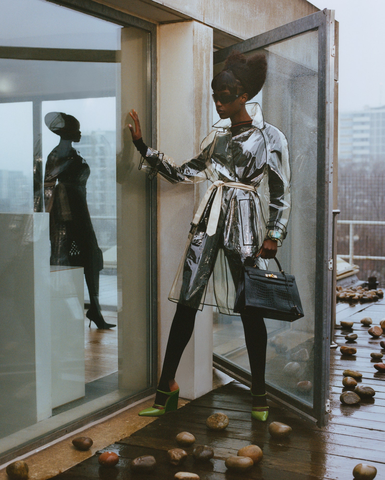 Images may contain Lorraine Pascale accessories bags handbags clothing footwear high heels adults and jackets