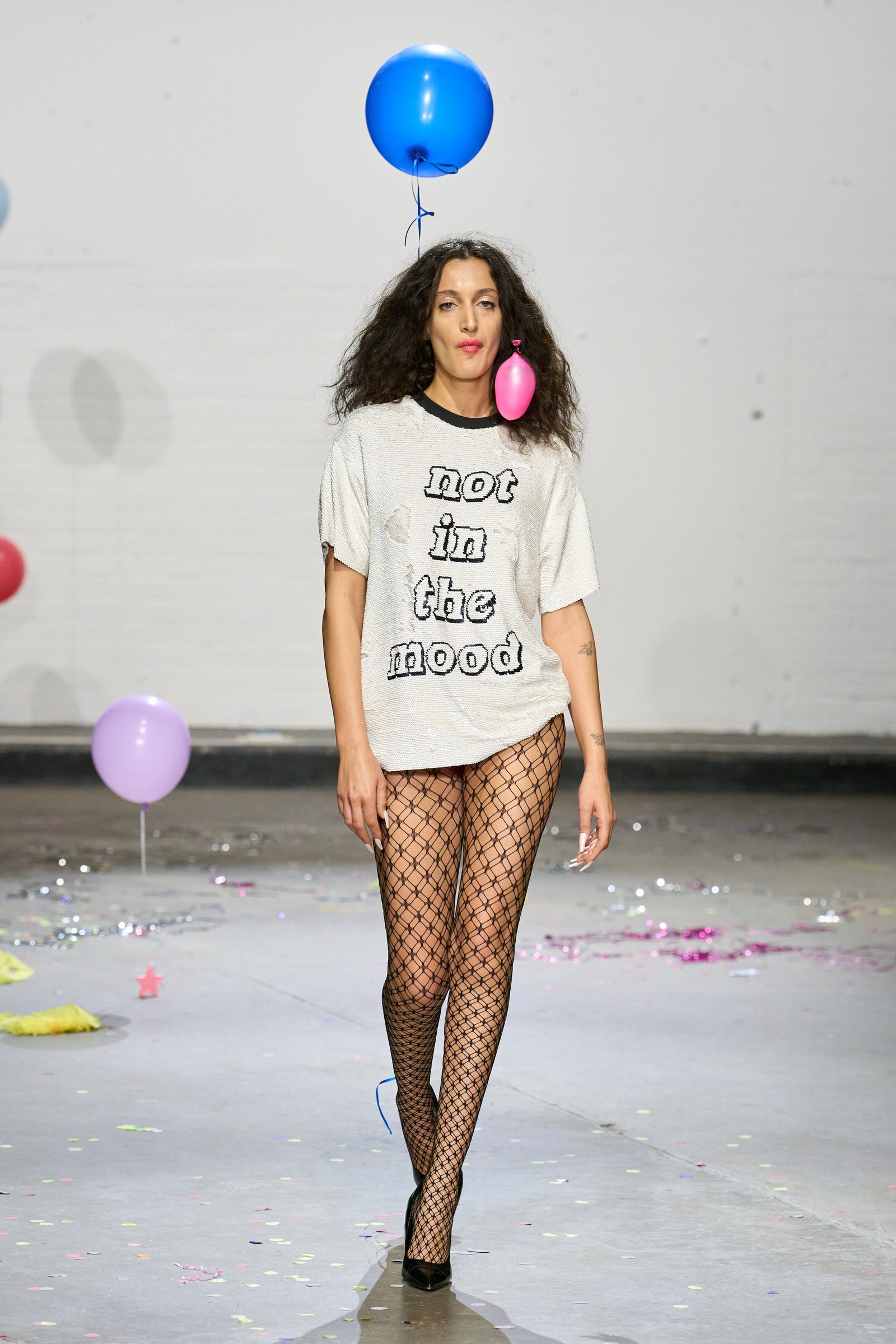 Image may contain Aziza Mustafa Zadeh Balloon Adult Person Clothing Hosiery Footwear High Heel and Shoe