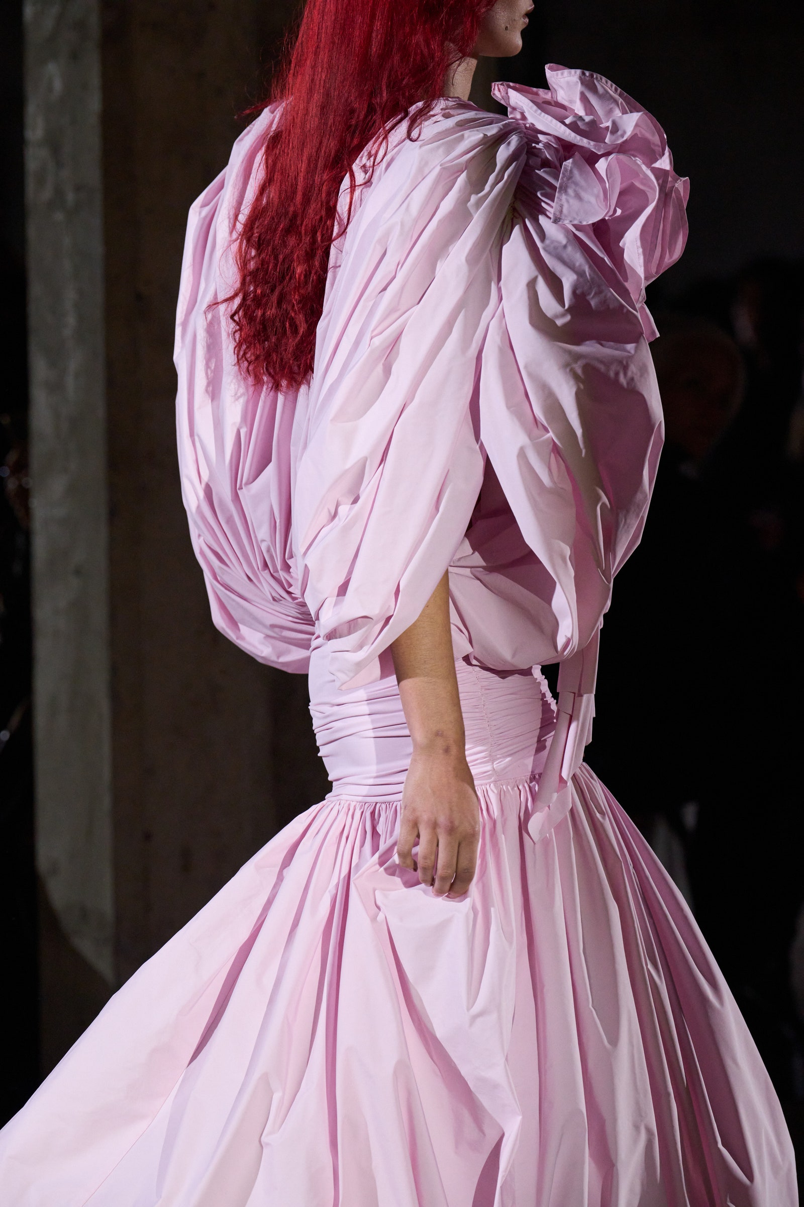 Image may contain Clothing Dress Fashion Adult Person Formal Wear Gown and Hair