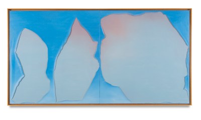 A painting, similar to a torn blue canvas.