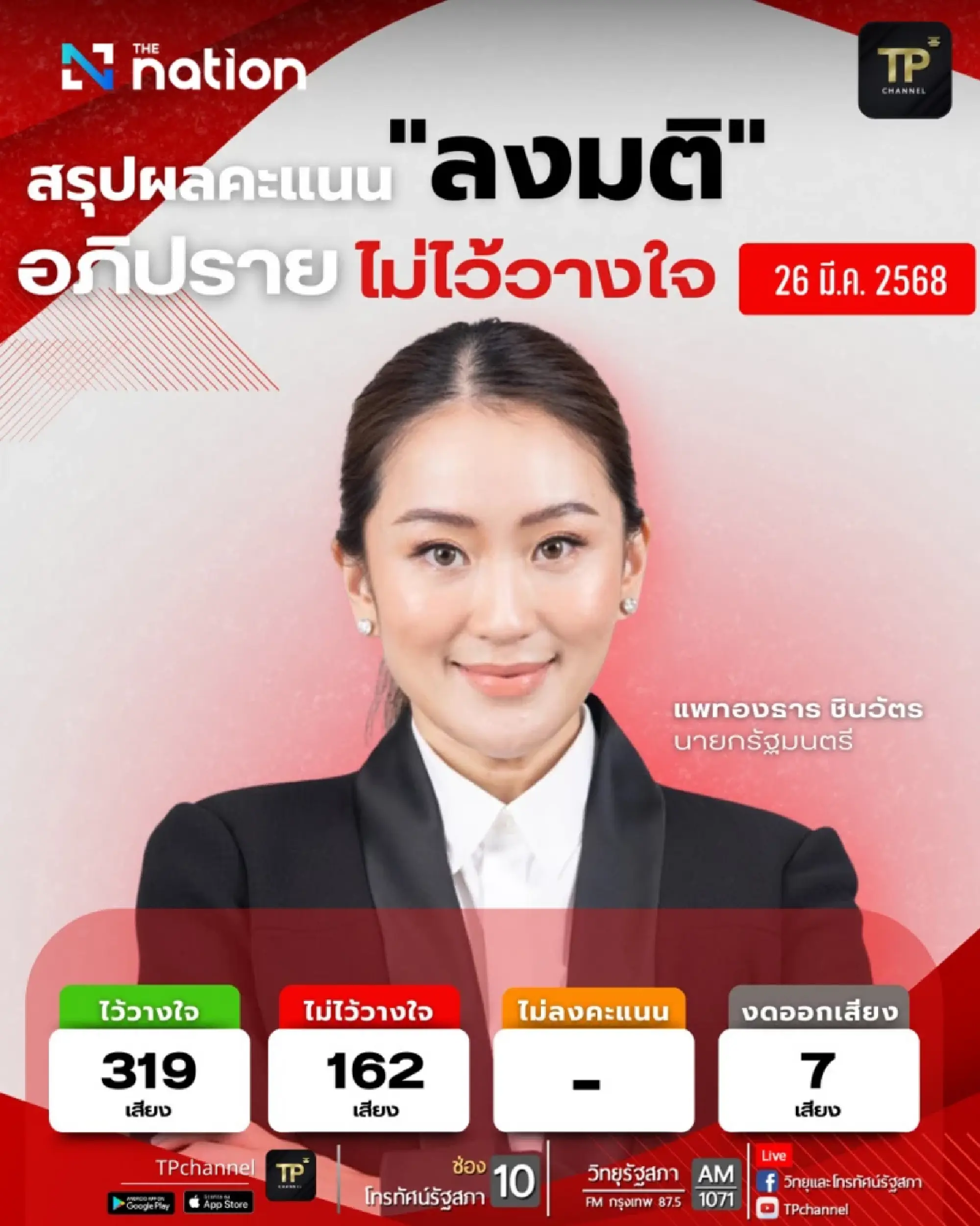 Thailand PM Paetongtarn sails smoothly through vote of no confidence