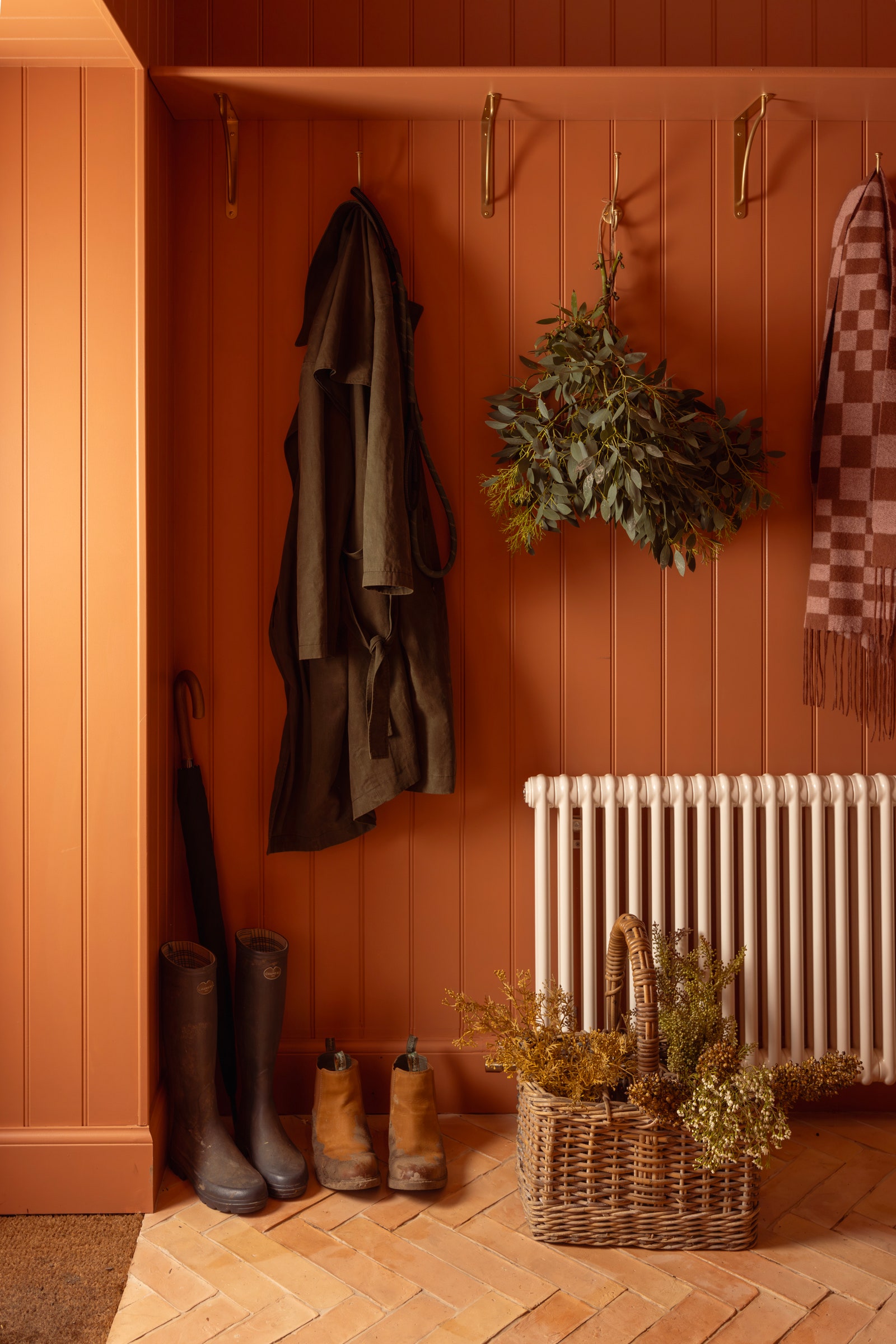 Images may contain interior design clothing shoes and wood