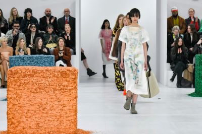 A model walks on the runway.