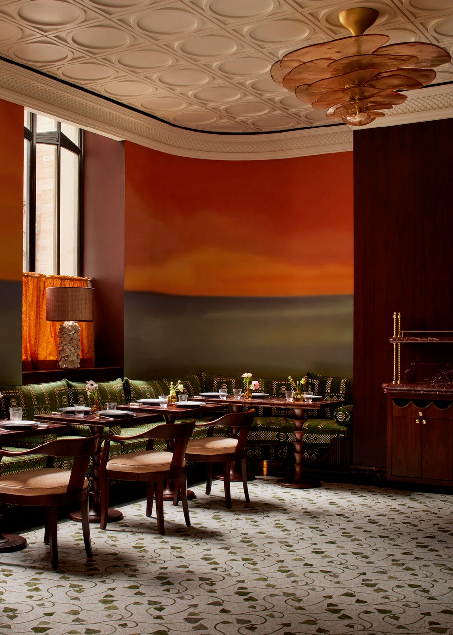 Images may contain interior interior design lamps architecture dining table furniture and room