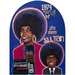 A canvas similar to a porch window, showing two black men, both large Afros, one in front of a 
