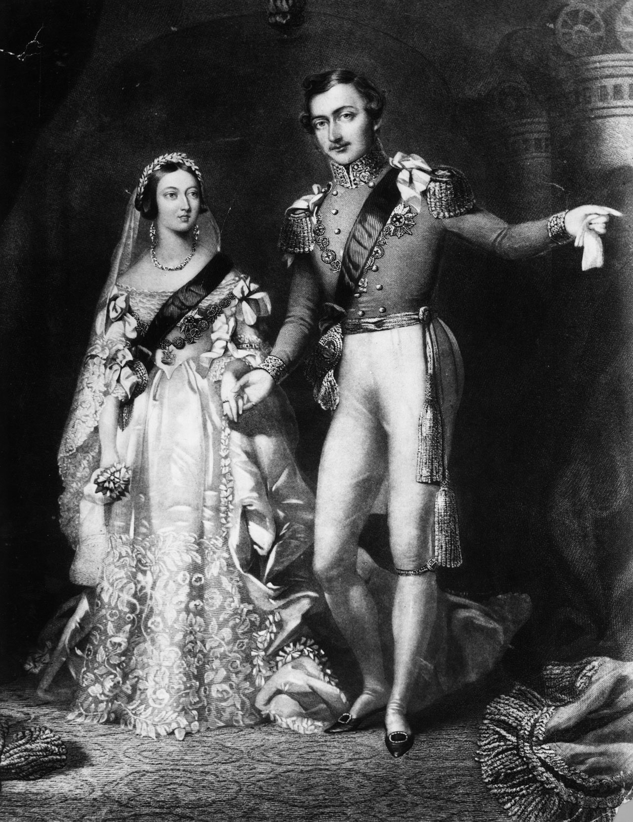 Images may contain Alexis de Tocqueville Queen Victoria Art Painting Adult Wedding Faces and Accessories