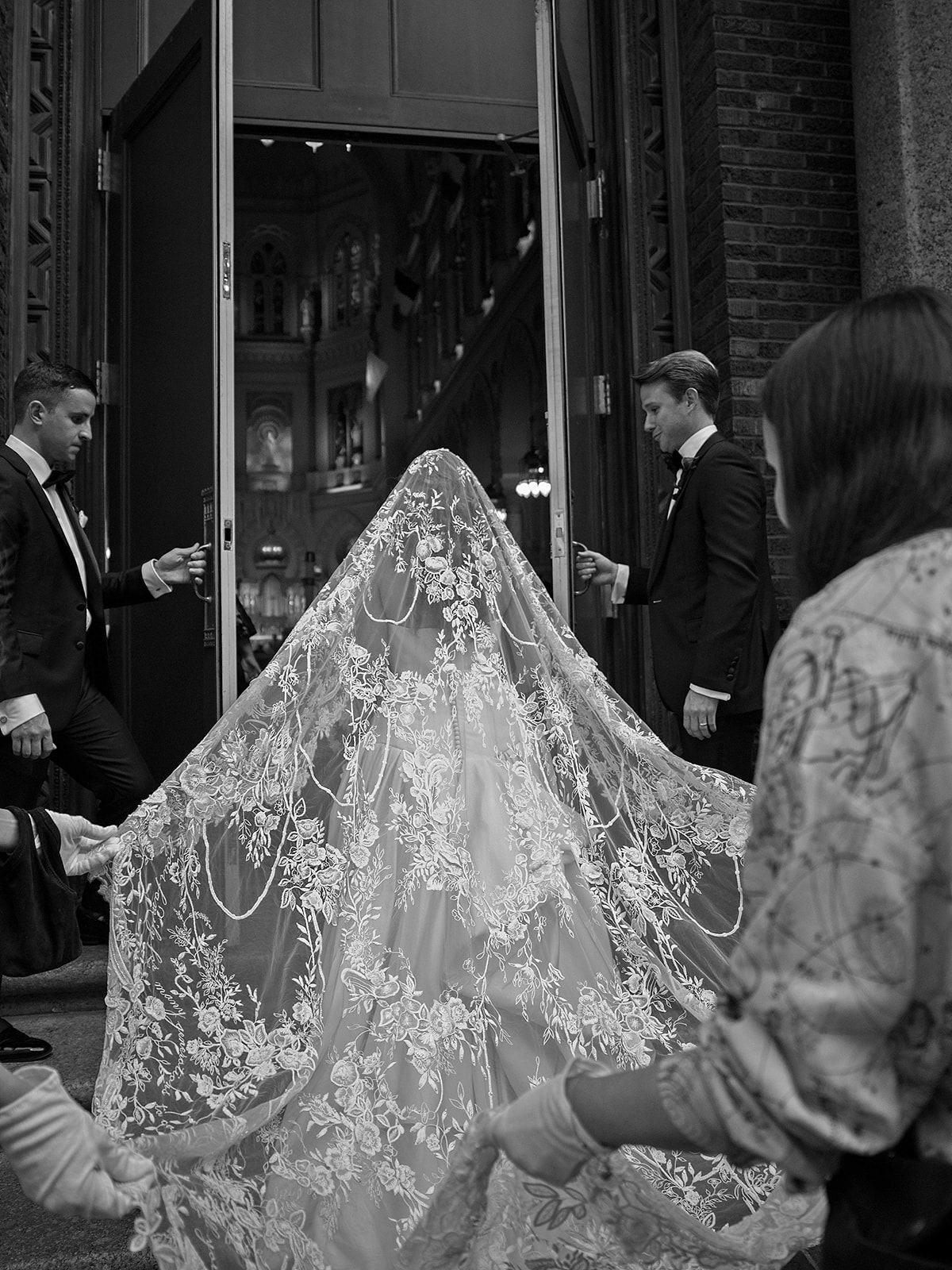 Images may contain formal wear in fashion dress for Ross Perot clothing Bridal veil man wedding and wedding dress