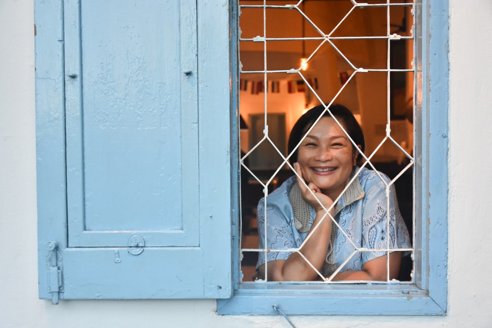 Images may contain Connie Chung adult faces happy head smiling home hurt and window rupture