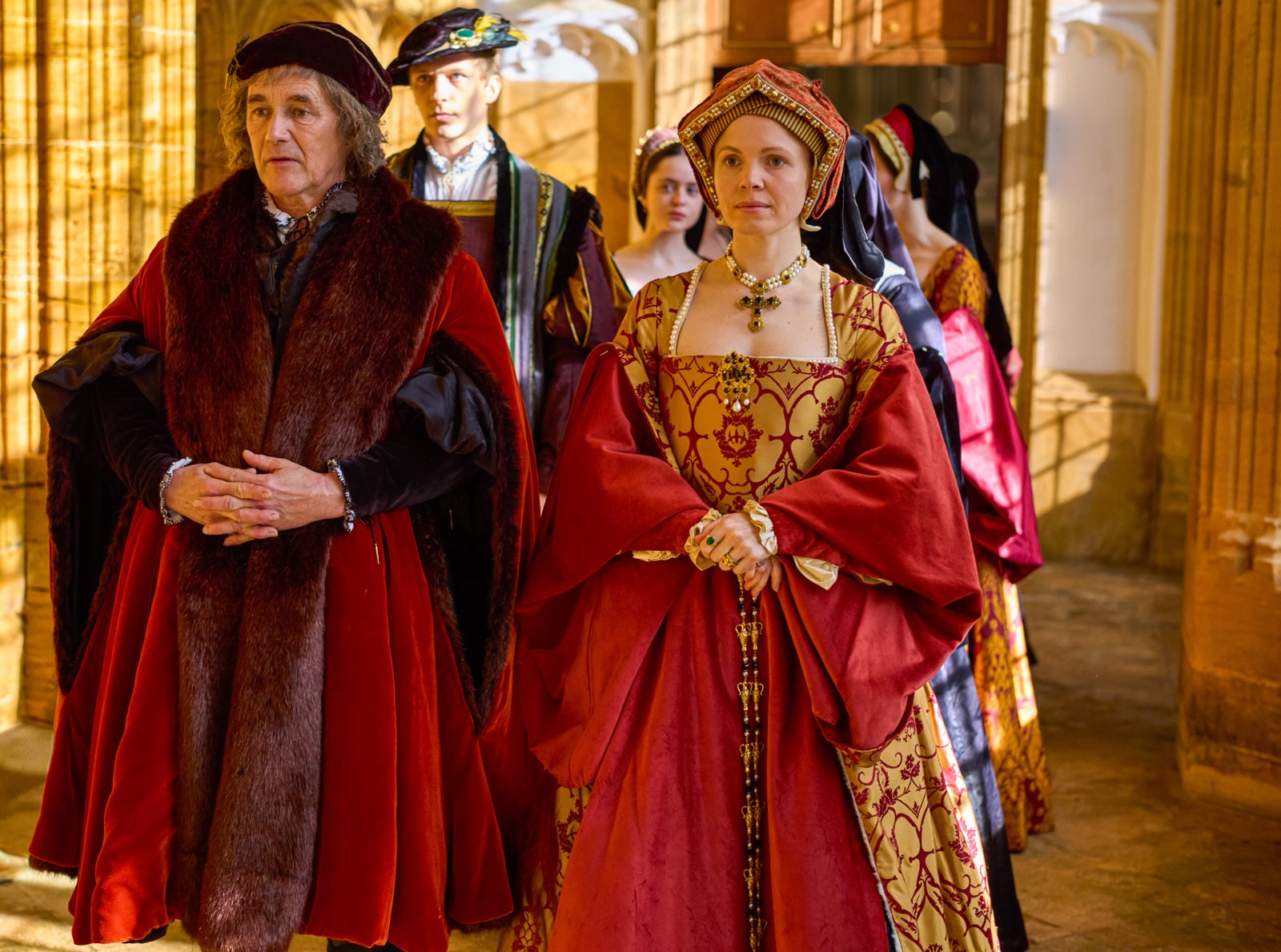 Images may contain Mark Rylance, Tudor Barbara Casasola Personnel Clothing Cap Adult Accessories and Jewelry