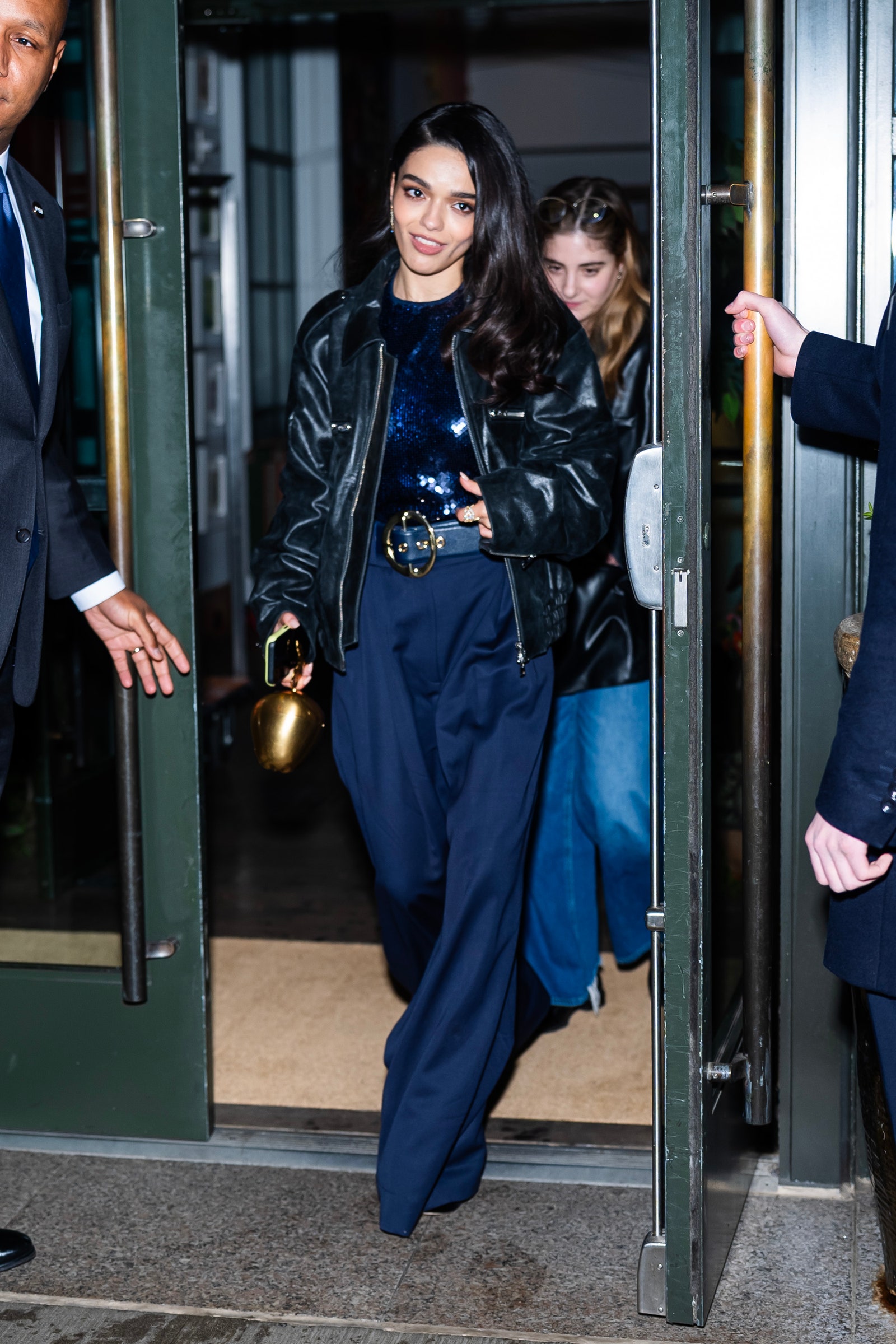 Images may contain Marilou Berry Clothing Jacket Pants Adult Accessories Glasses Teen and Formal Wear