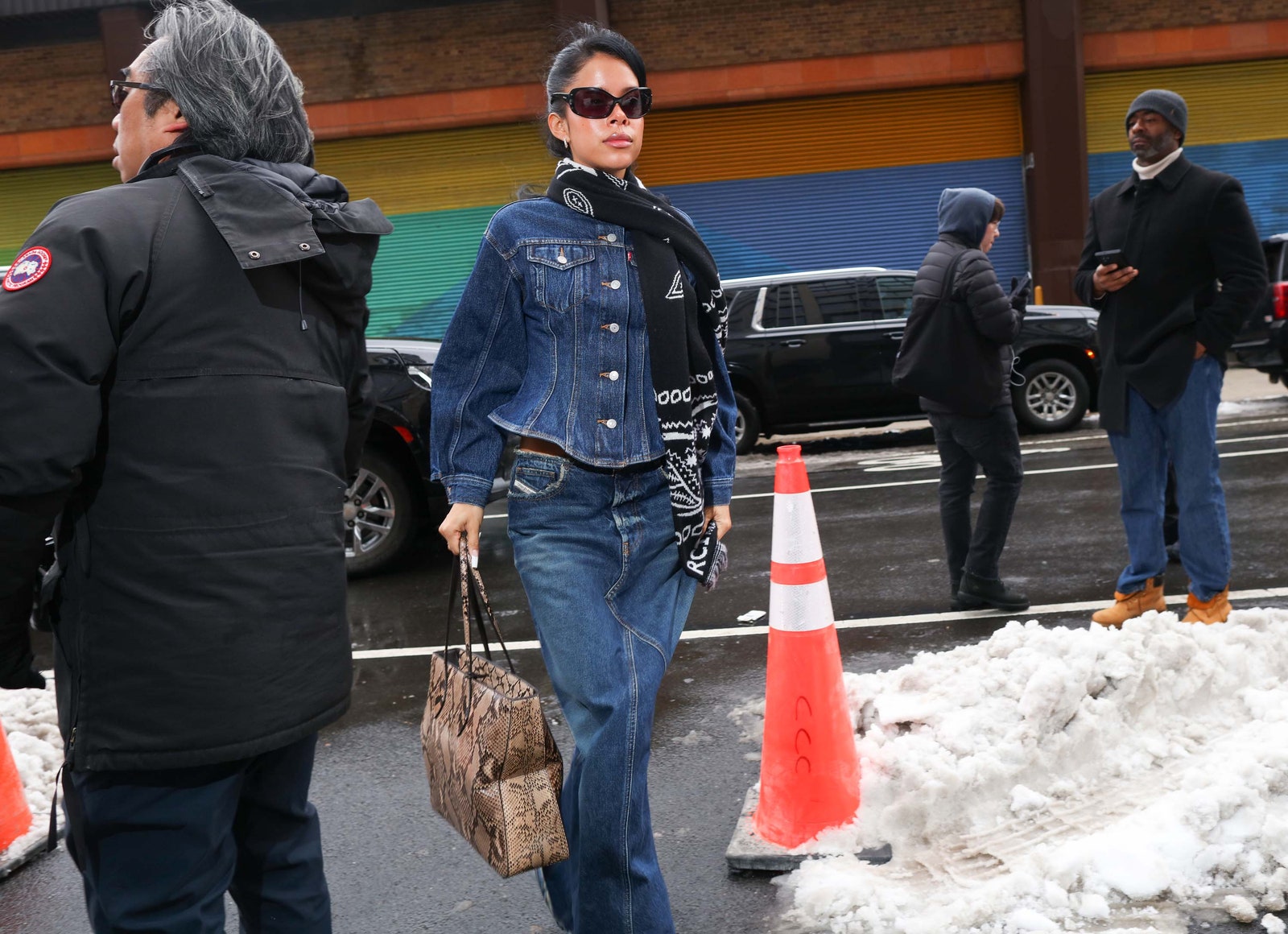 Images may contain Cierra RamirezKeizōObuchi clothing pants shoes shoes accessories handbags and adults
