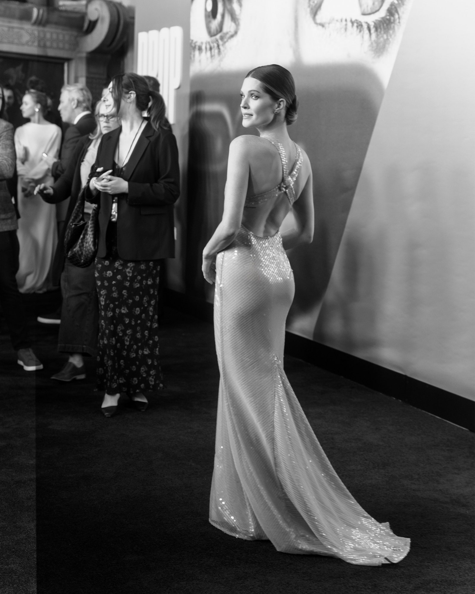 Images may contain Meghann Fahy Larissa Lezhnina clothing dress formally wearing fashionable gown evening gown and back