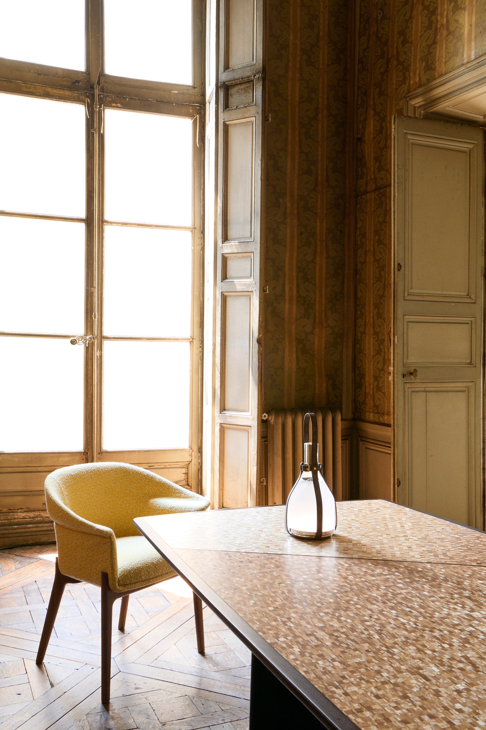 Images may contain interior design furniture tables, chairs, floors and plywood