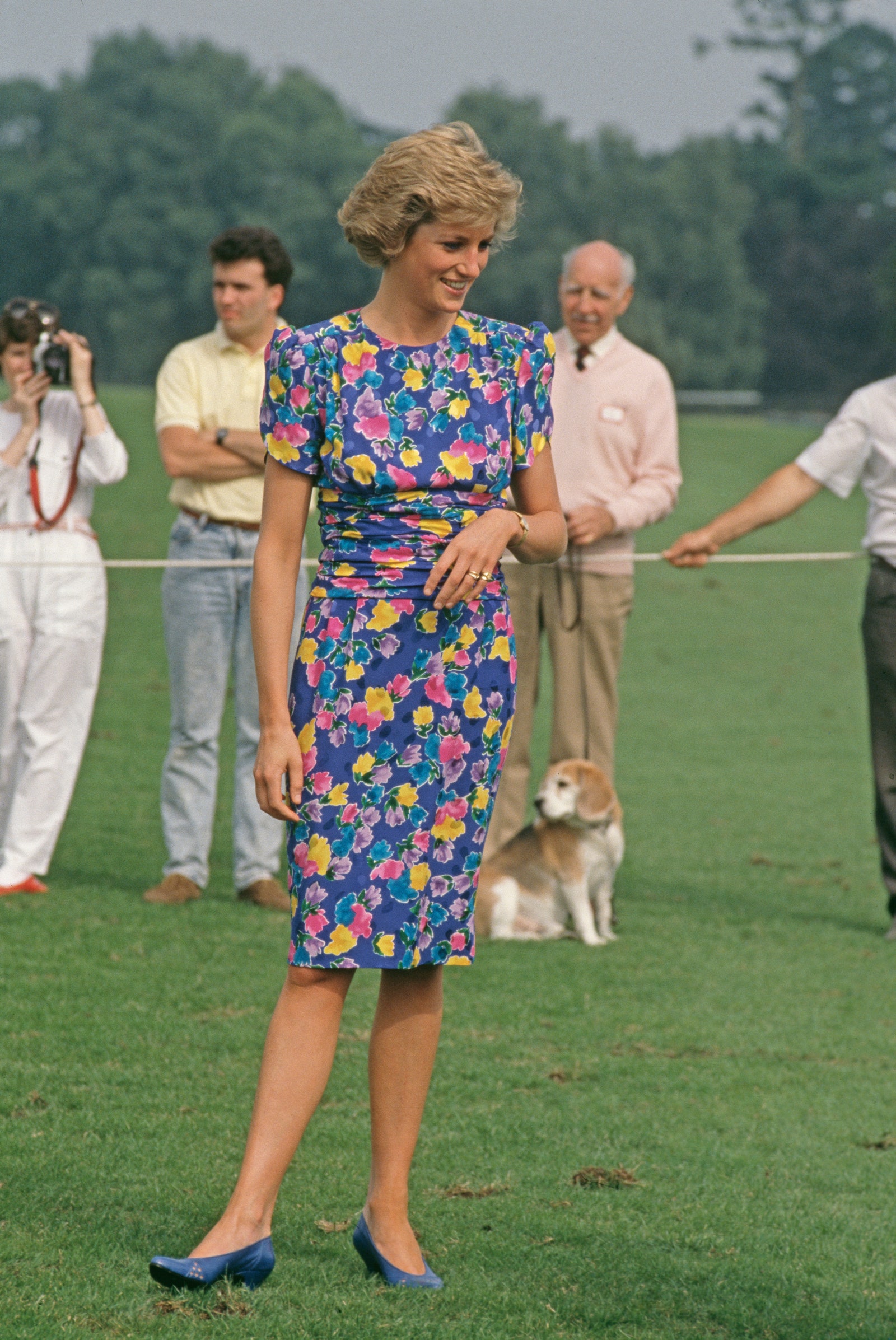 Images may contain Wales Diana Princess Raymond Cattell Man Grass Plant Clothing Shoes Adults and Teenagers