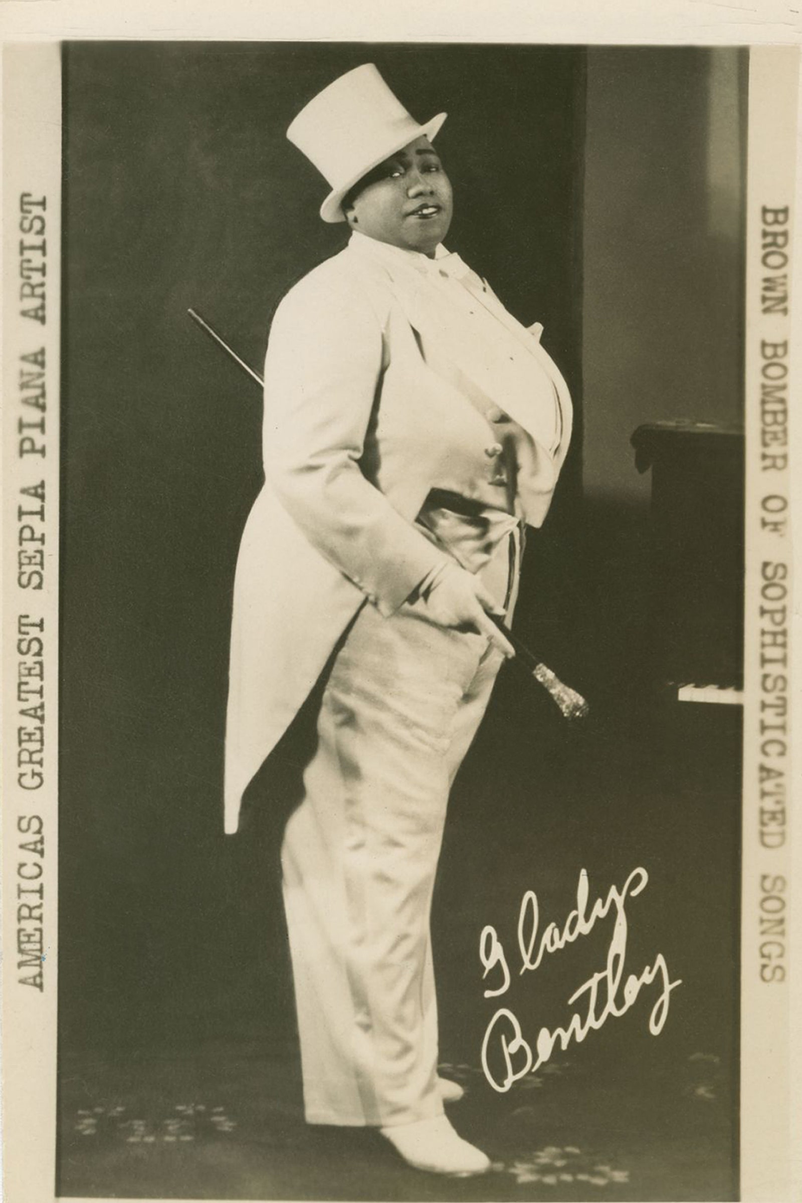 New York circa 1930 blues singer and pianist Gladys Bentley created portraits in New York, New York.