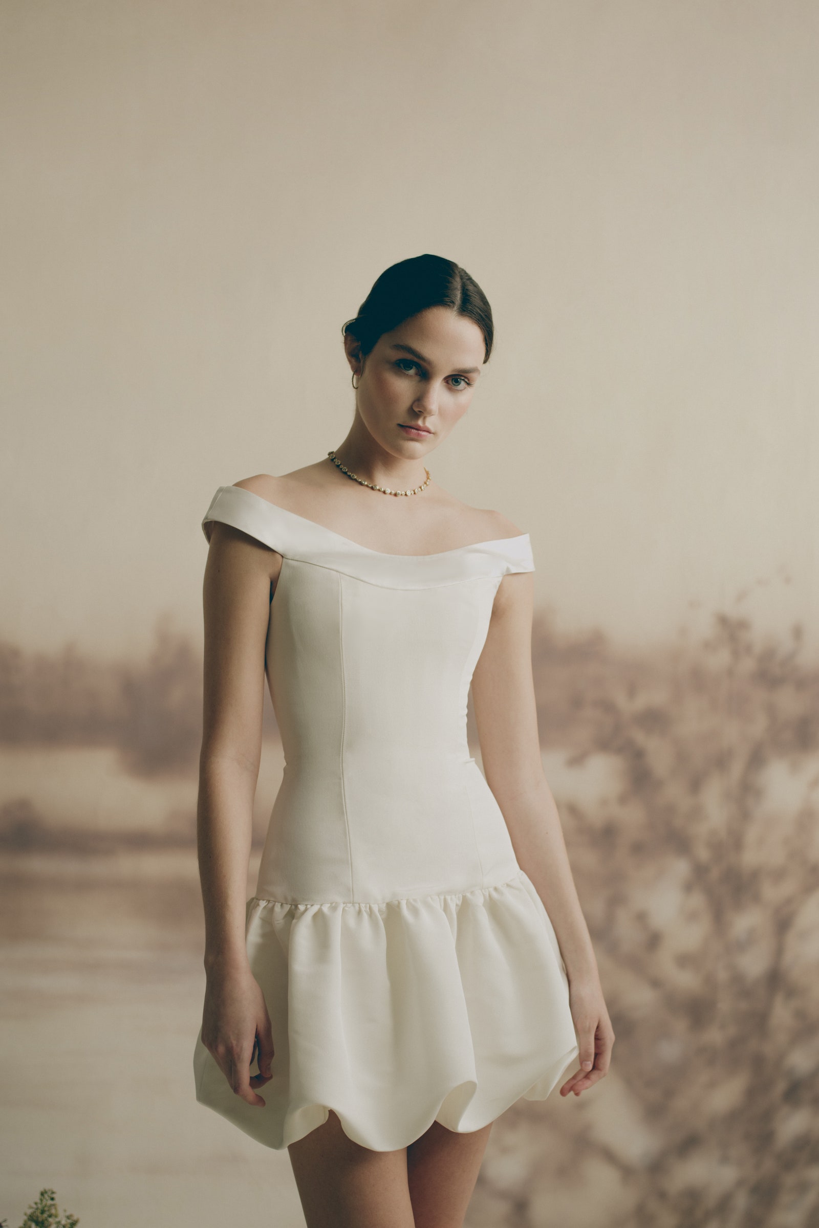 Images may contain clothing dress adult formally wearing evening dress fashion dress wedding dress and face
