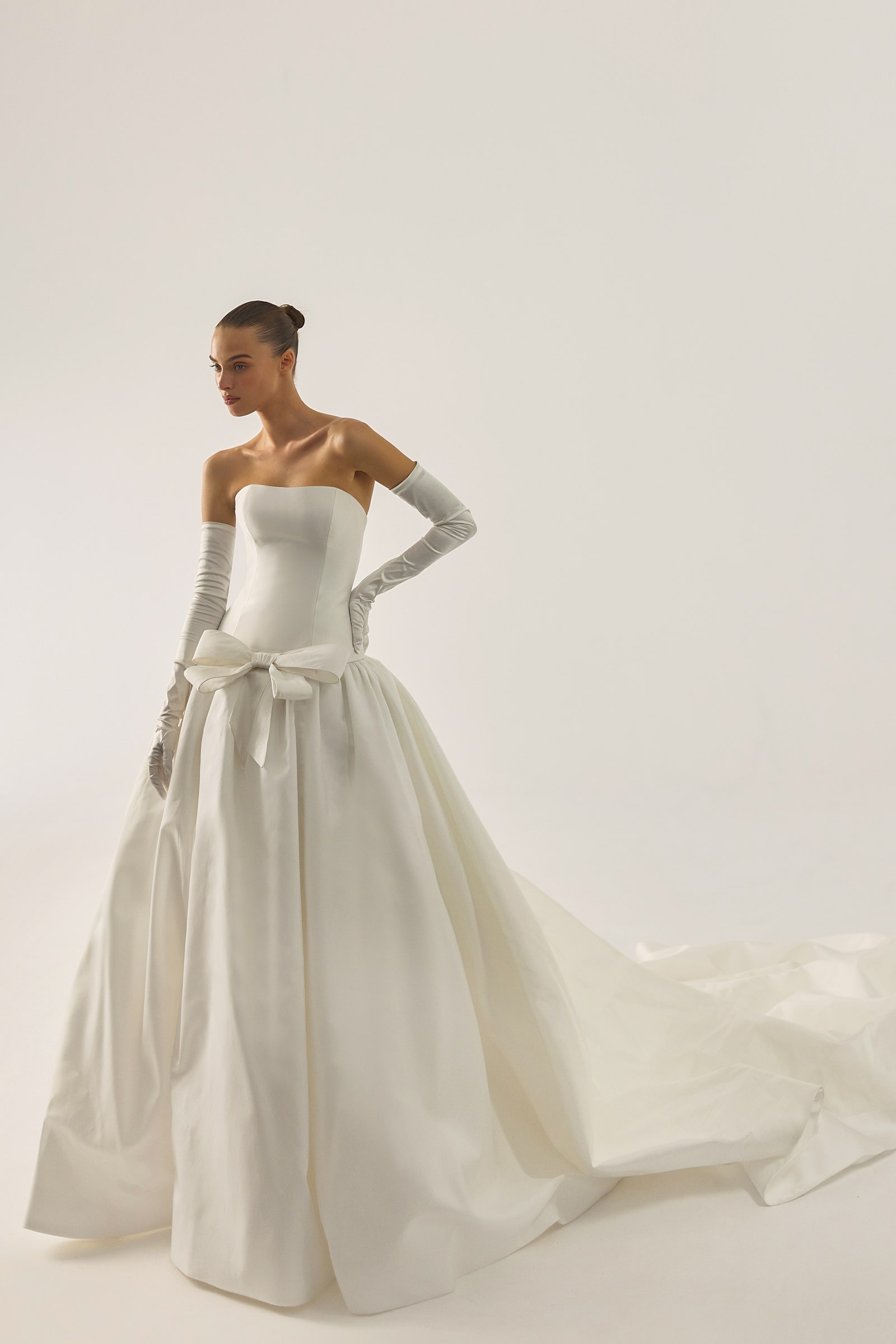 Images may contain Yoanna House Clothing Fashion Formal Wedding Dress Wedding Dress Adults and People