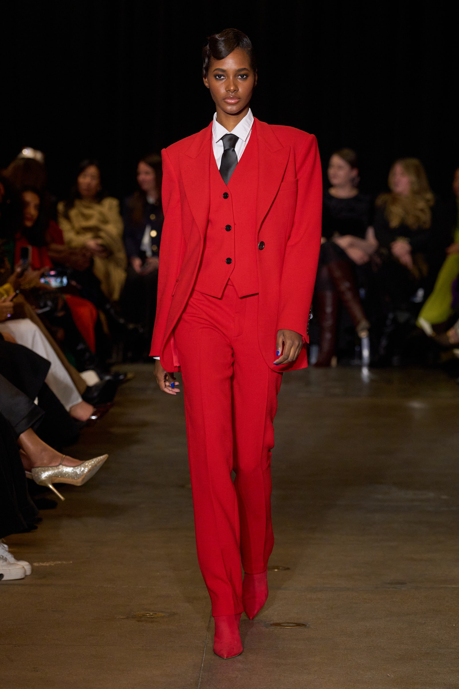 Images may contain Michaela Reis clothing formally wearing suits, fashion accessories, tie shoes and adults