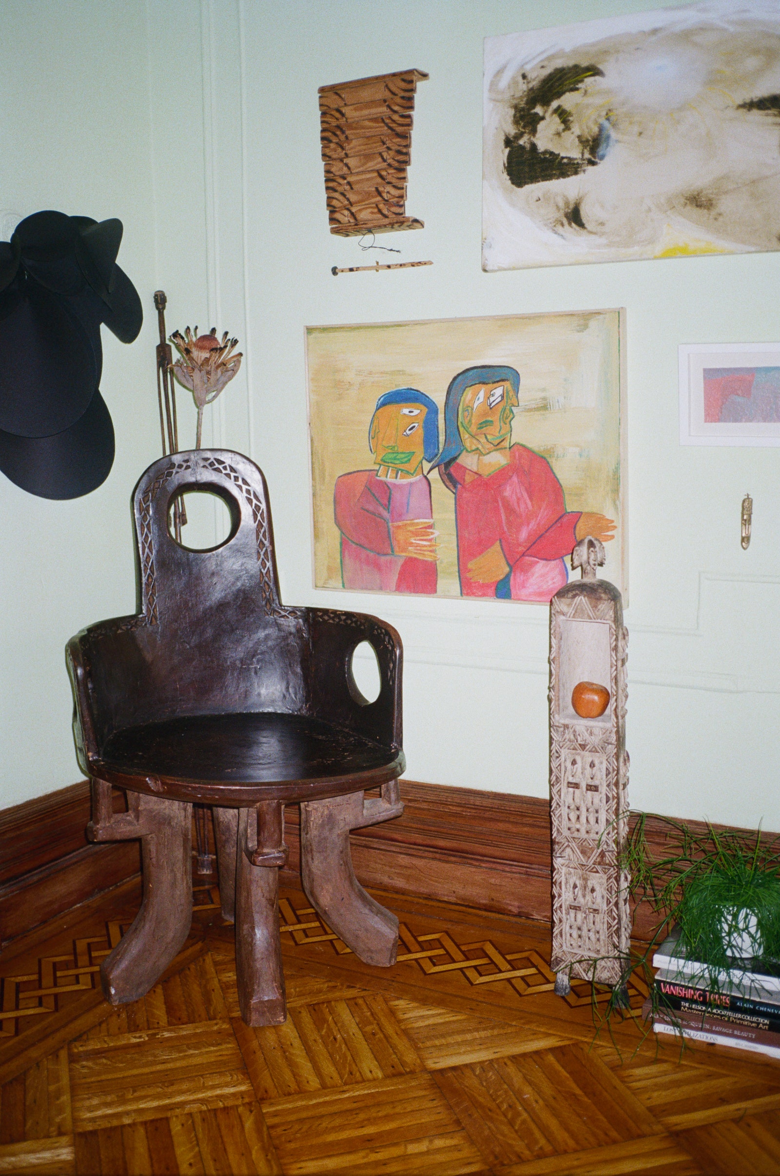 Images may contain wooden interior design hardwood floor dining table furniture table and plants