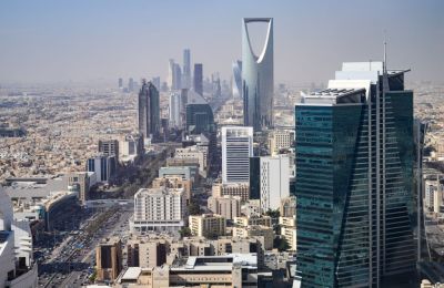 03 February 2025, Saudi Arabia, Riad: View of Riyadh city center from the terrace of the Al Faisaliah Tower. With a population of around 7.7 million, the Saudi Arabian capital Riyadh is one of the largest and fastest growing metropolitan areas in the Middle East. Photo: Bernd von Jutrczenka/dpa (Photo by Bernd von Jutrczenka/picture alliance via Getty Images)