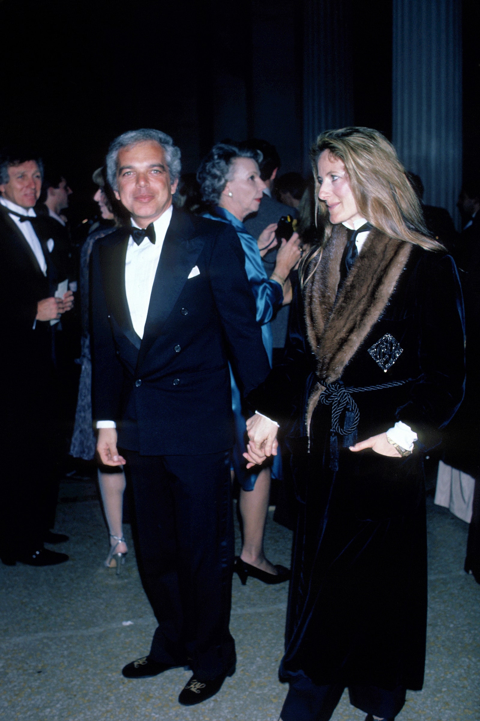 Images may contain Ralph Lauren's clothing jacket high heels adult accessories formal wear and tie