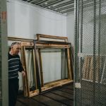 Horson, Ukraine - February 19: Ihor shows his work during the robbery of the Ministry of Finance at the Kherson Museum of Art in Ukraine, most of the exhibitions in Ukraine were robbed and appeared in various museums in Russia.