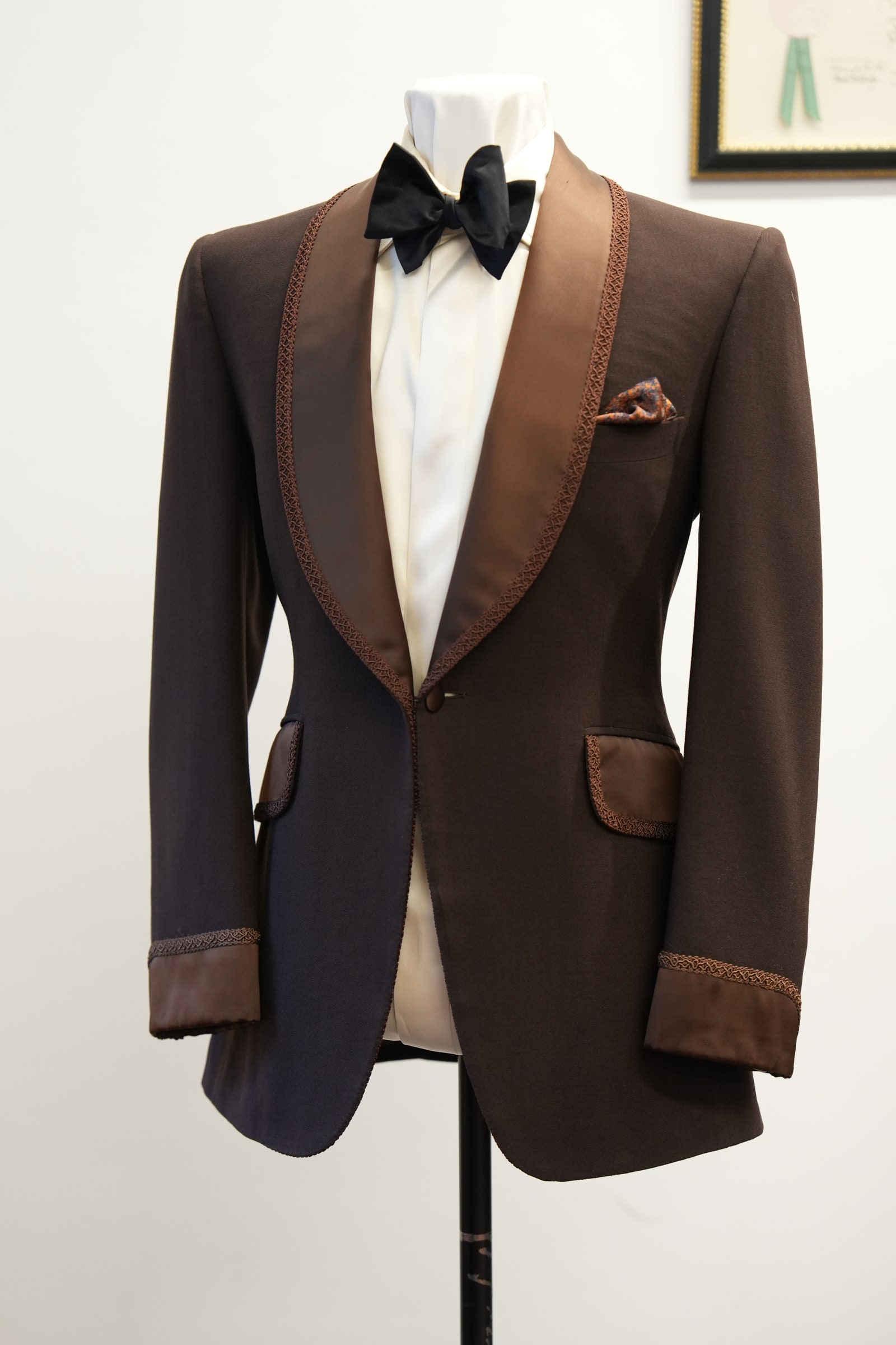 Images may contain clothing formal wear suit tuxedo blazer art painting accessories and tie