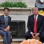 U.S. President Donald Trump (R) and Canadian Prime Minister Justin Trudeau at a meeting at the White House in Washington, D.C. on October 11, 2017 (photo by Jim Watson/AFP)