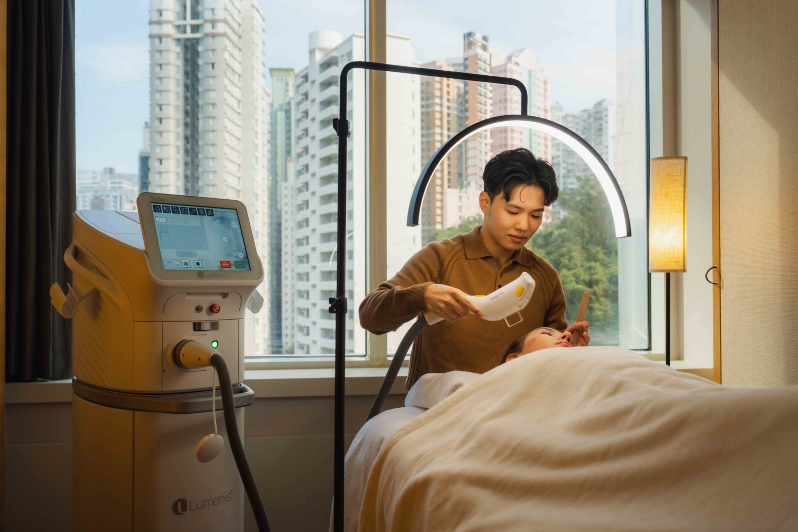Images may contain lamps and teen bed furniture computer hardware electronic hardware monitors and screens
