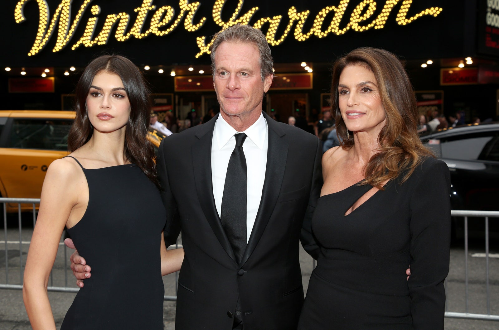 Kaia Gerber Rande Gerber and Cindy Crawford attended Good Night’s opening night and wish you good luck at Winter Garden Theatre