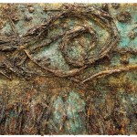 The water surface with straw forms a spiral.