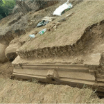 The earthquake occurred in Inwa, Myanmar, the emerging ruins.