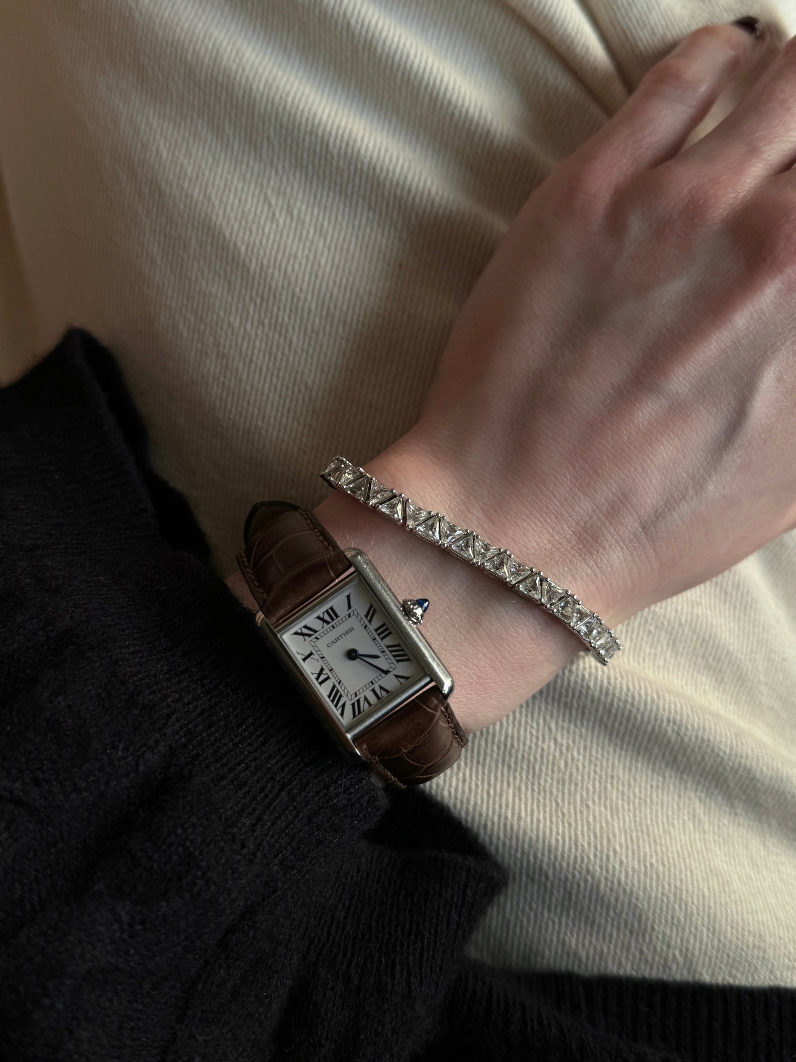 Images may contain body parts of the watch manual arm accessories bracelets and jewelry
