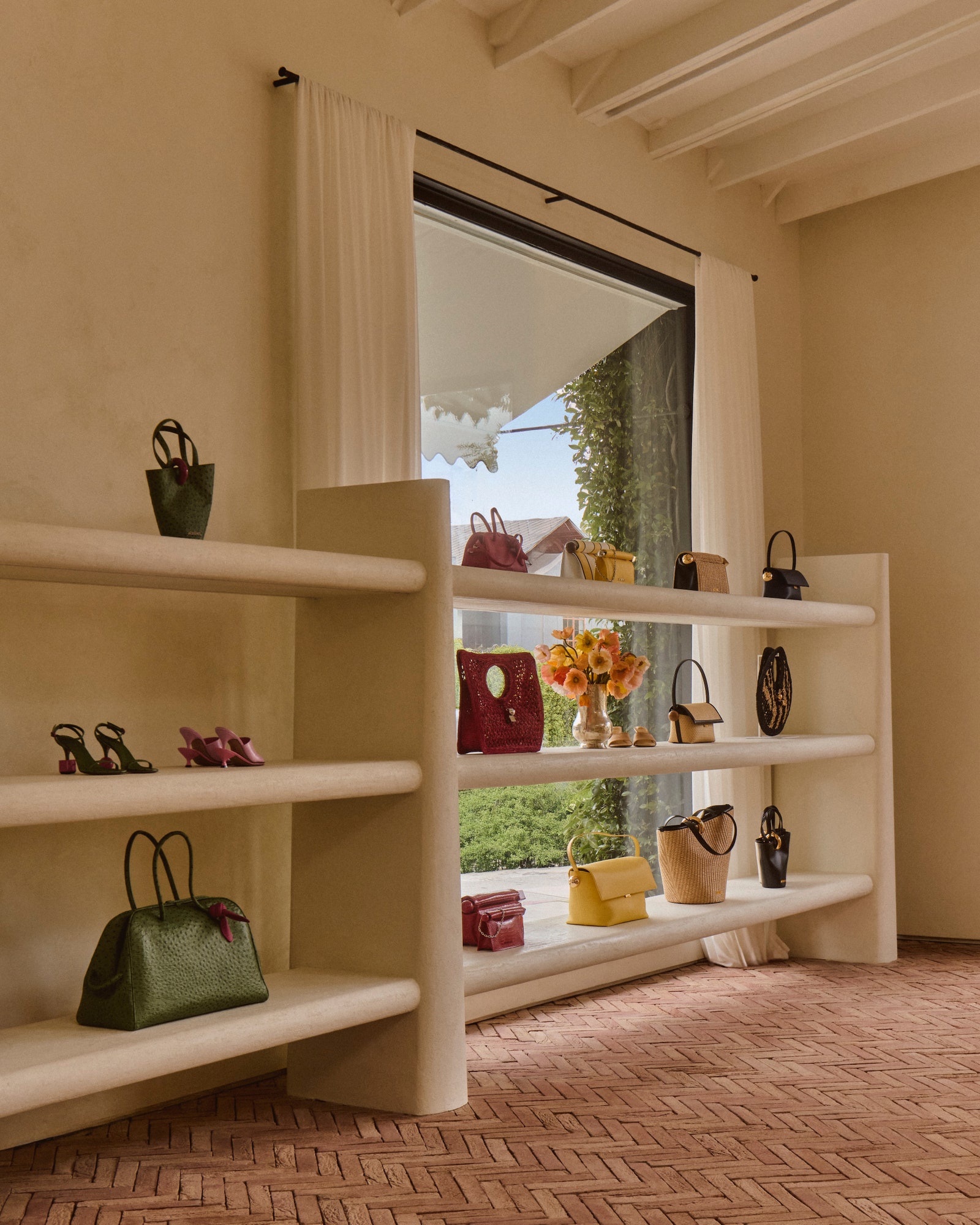 Images may contain accessories bags, handbags, clothing, shoes, interior design and furniture