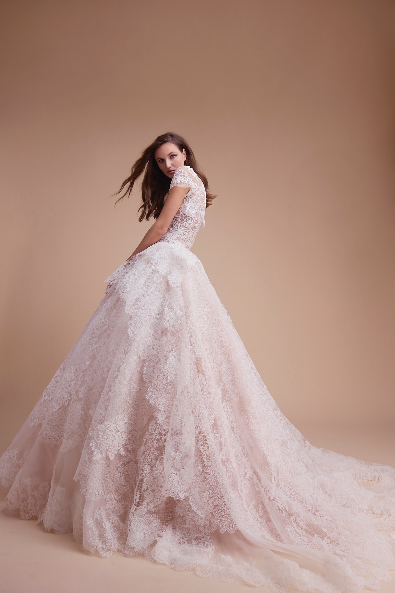 Images may contain clothing stylish formal wear dress wedding and wedding dress