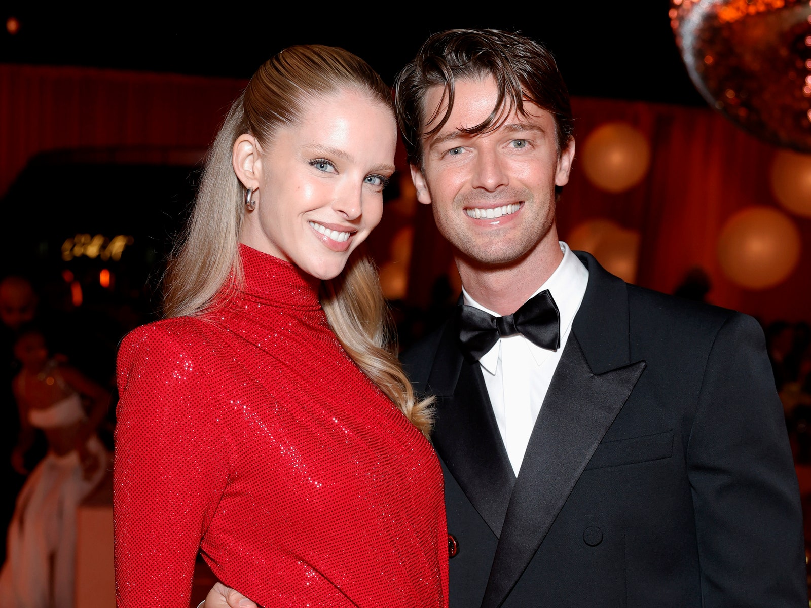 Images may contain Patrick Schwarzenegger Alena Shishkova Fashionable Adult Accessories Formal Wear and Tie