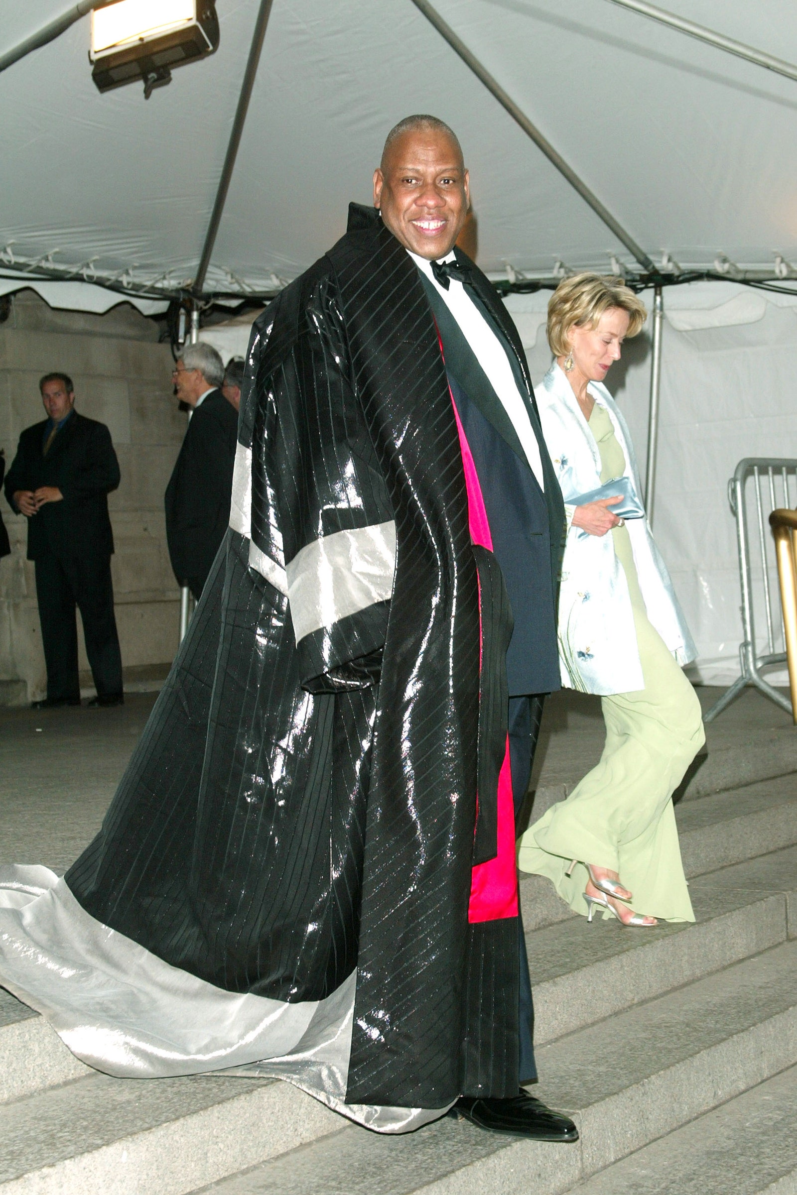Images may contain Andr Leon Talley Julia Jäckel Murad II Fashion Clothing Dress Formal Wearing Dresses Coats and Face