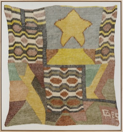 Weave of stars with striped patterns.