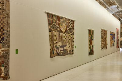 A set of wall-mounted weaving.