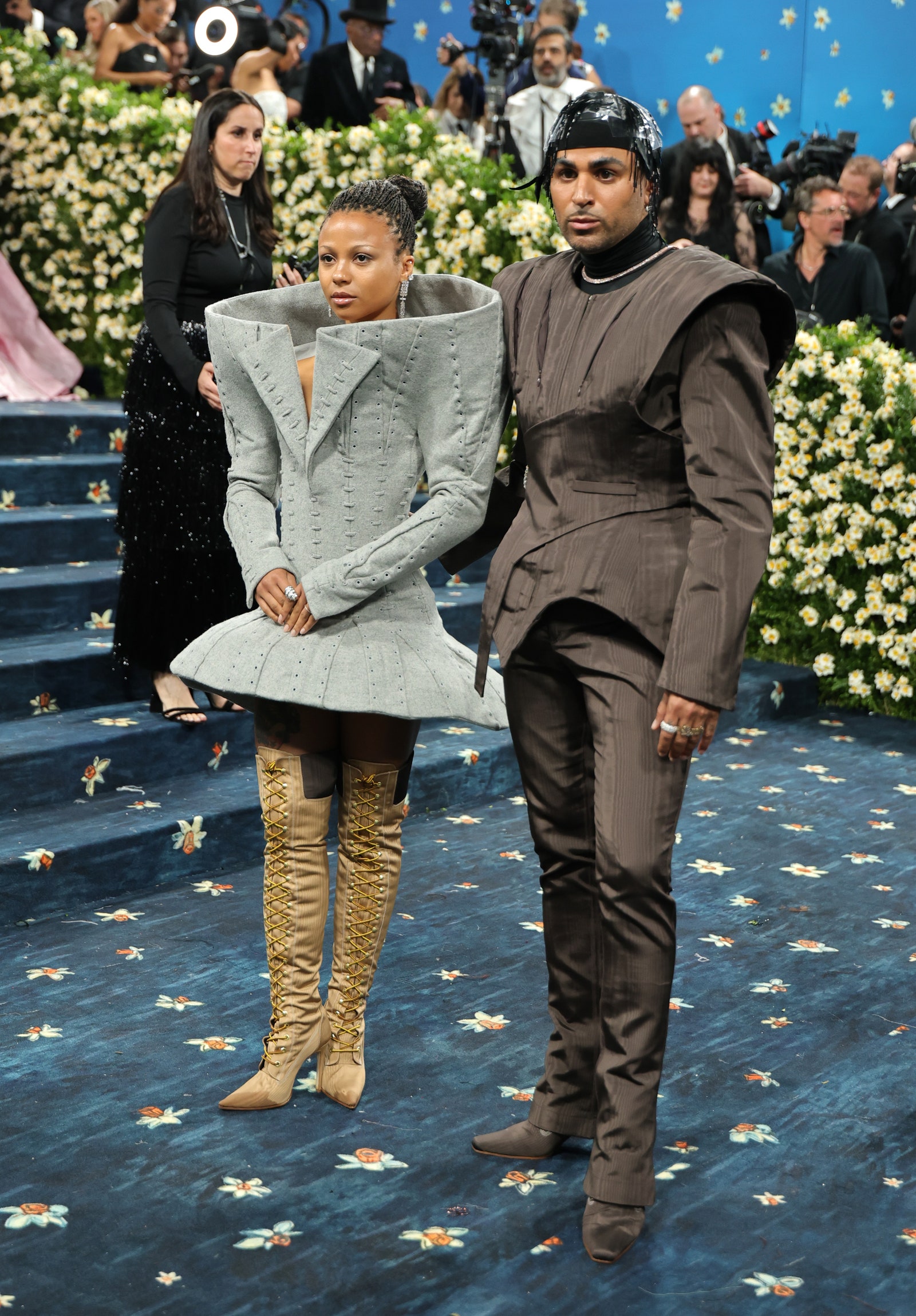 New York, New York, May 5, Herrold and Raul Lopez attended the 2025 Metropolitan Celebration to celebrate the super tailored black style...
