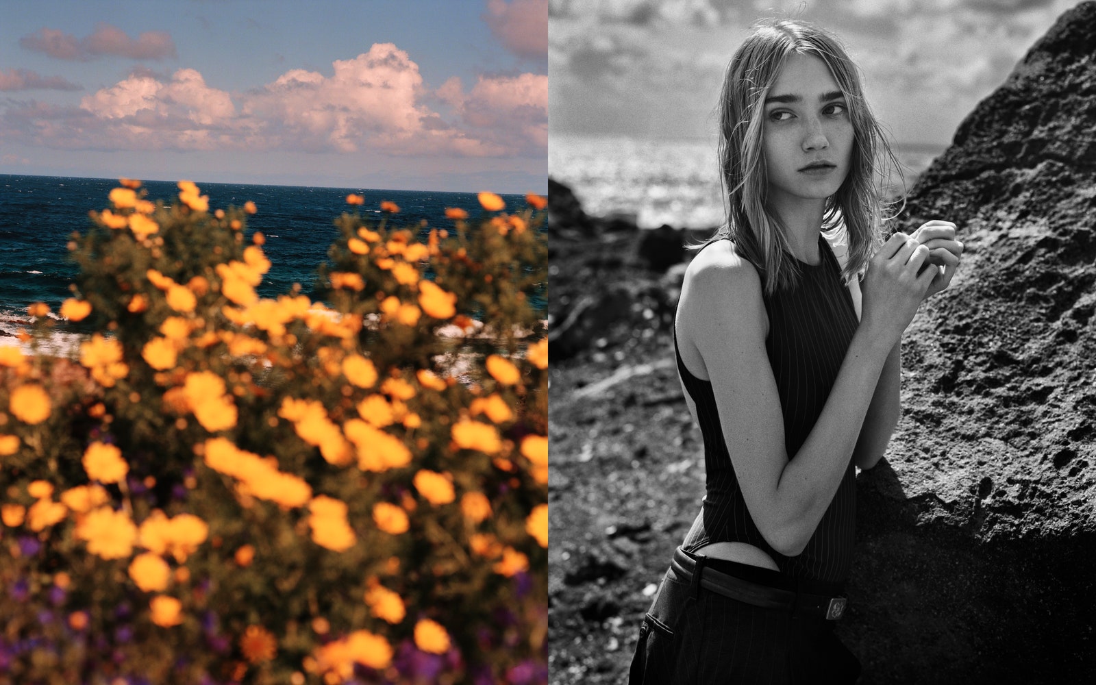 Images may contain photography rock face human portrait adult petal daisy daisy and nature
