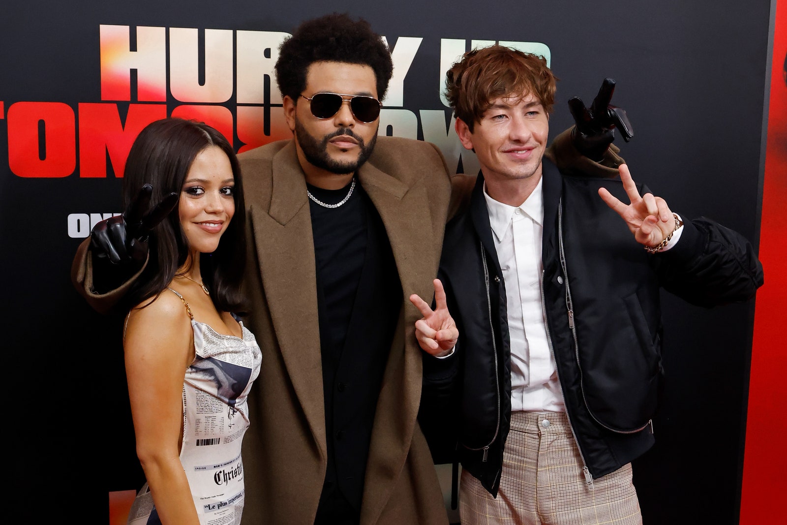 Jenna Ortega Abel Tesfaye and Barry Keoghan attend Lionsgate's Hurry Premiere tomorrow