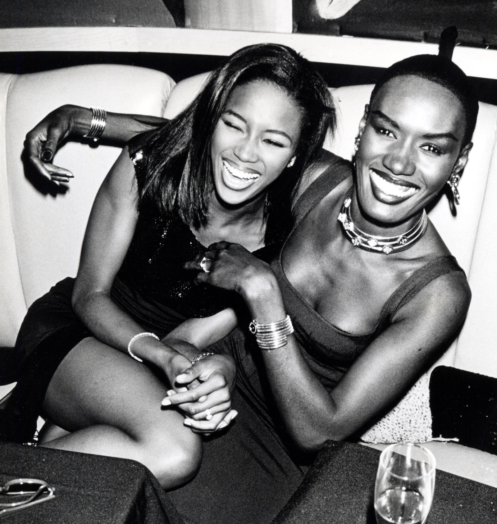 Images may contain Grace Jones Naomi Campbell Accessories Jewelry Necklace Adult Wedding Head and Face