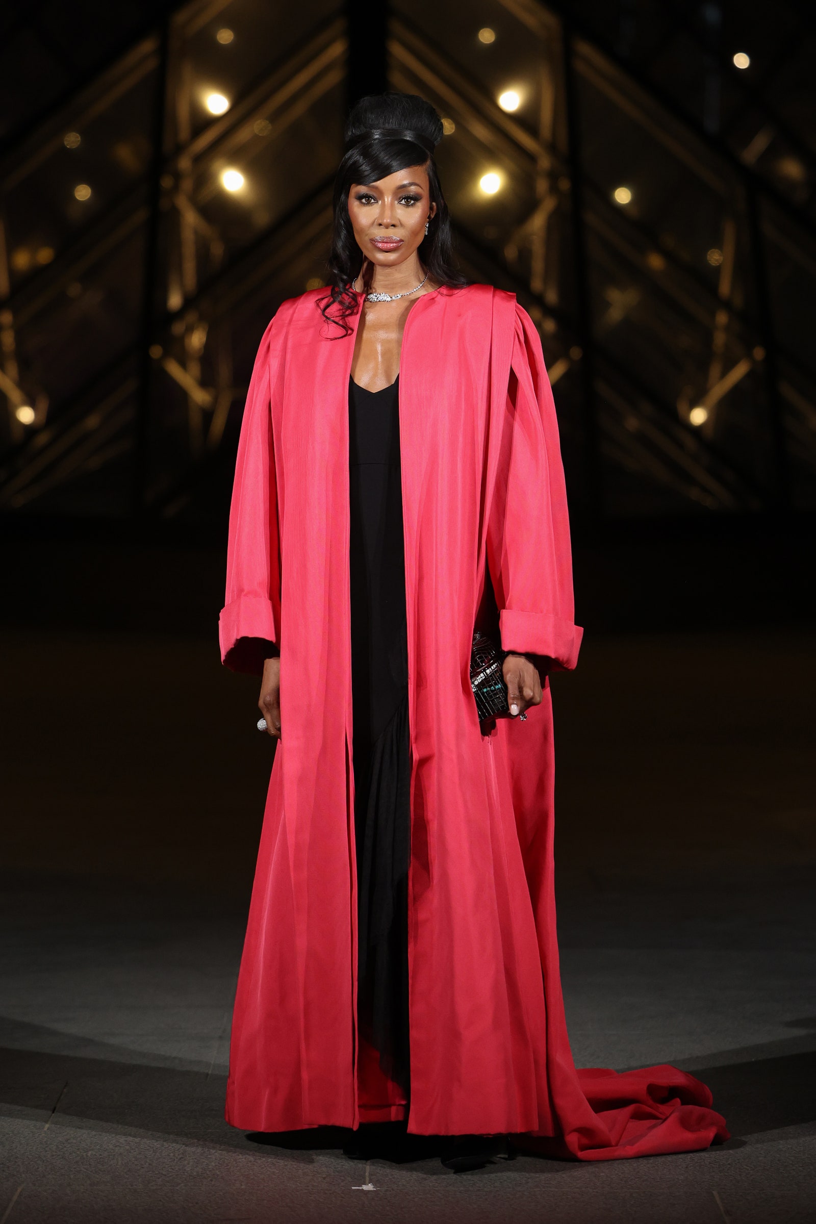 Images may contain Naomi Campbell fashionable adult accessories jewelry necklace clothing and stand