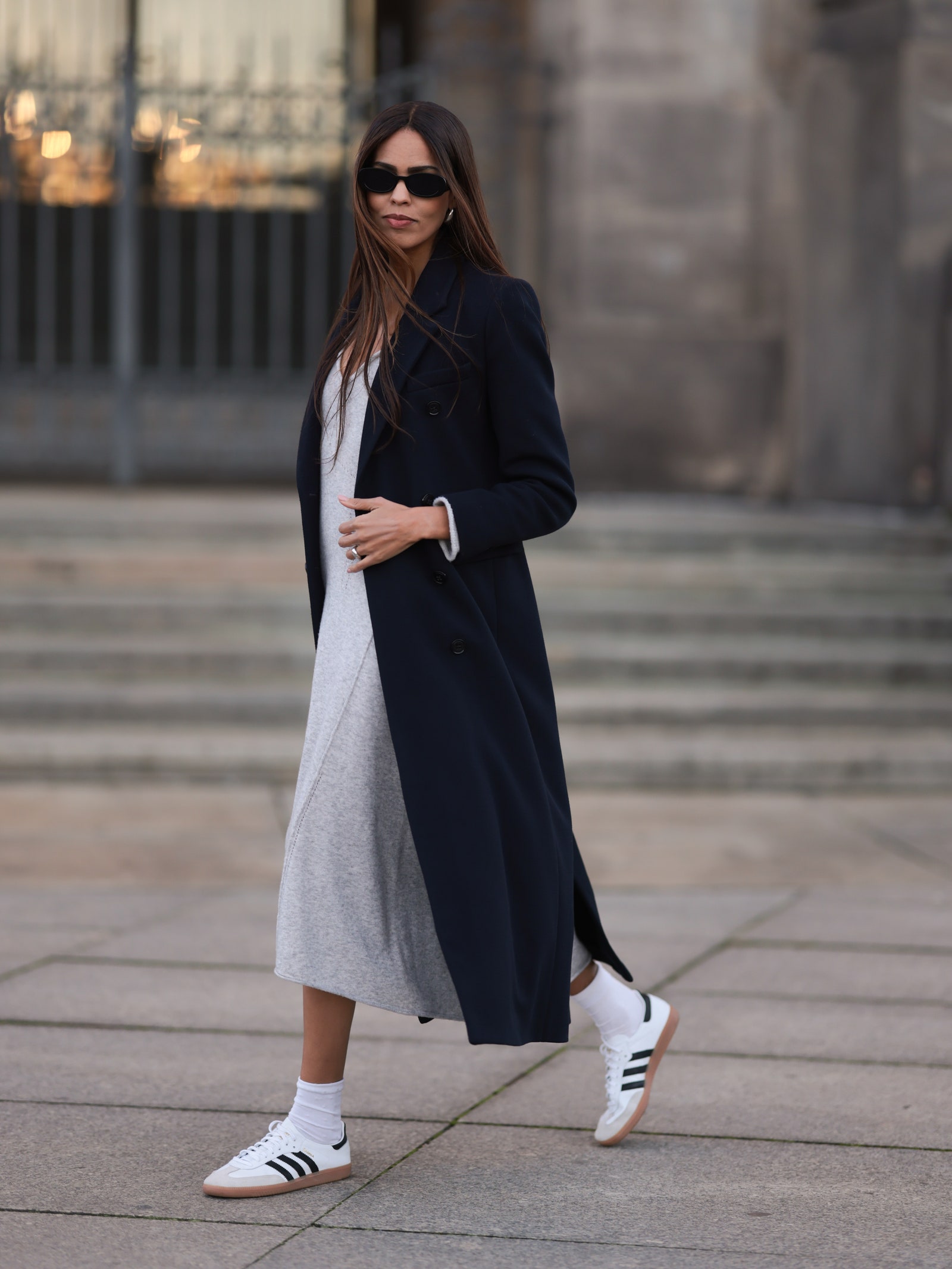 Images may contain clothing, shoes, coats, pedestrians and people